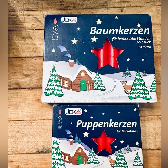 JEKA EWA Other - Set Of 2 Baum Kerzen Vintage Chime Candles Red Christmas Holiday 4" New 40 Total